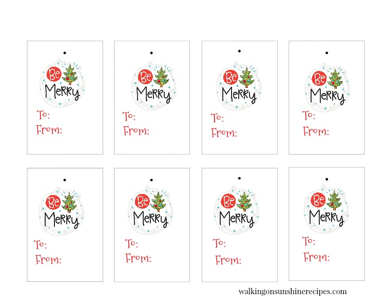 Be Merry Christmas Gift Tags