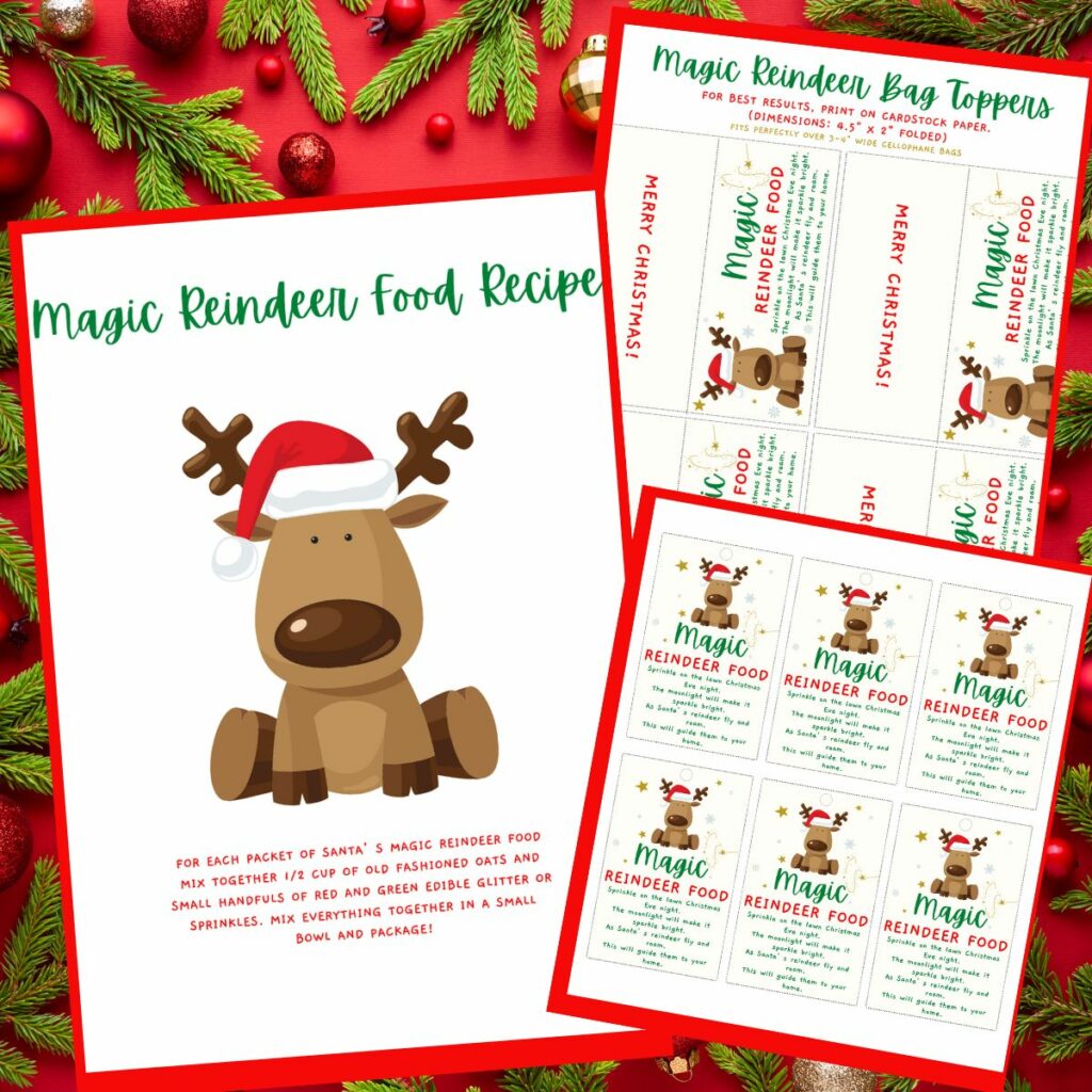 Magic Reindeer Food Tags and Bag Toppers