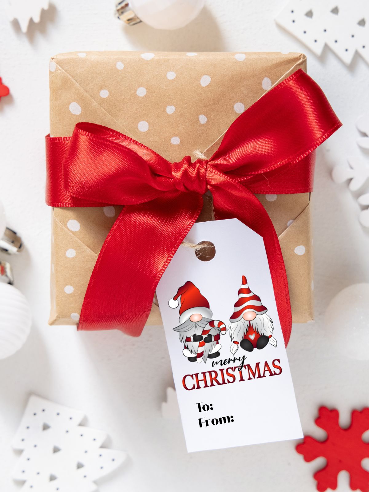 Merry Christmas Gnomes Gift Tags – 4 Different Designs