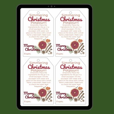 Christmas simmering potpourri gift tags featured photo.