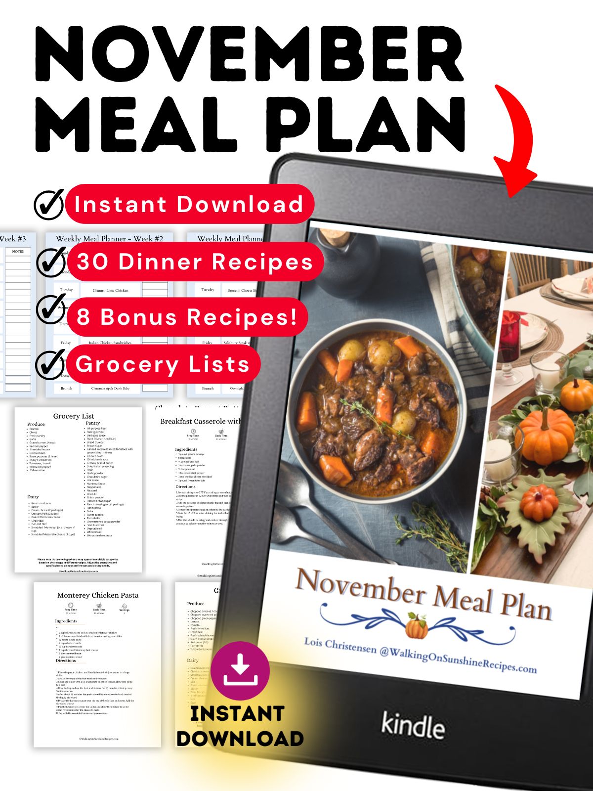 Instant download promo photo meal plan.