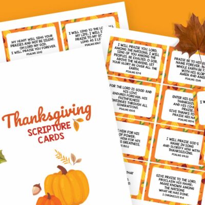 square photo Thanksgiving Scripture cards promo.