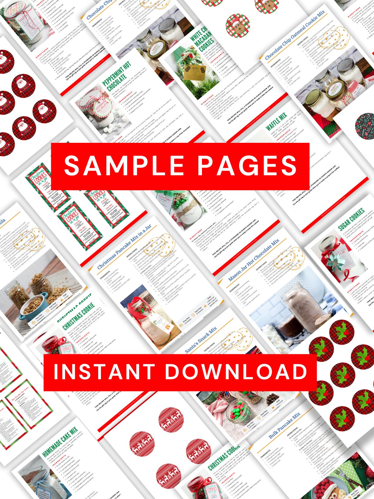 sample pages for mason jar mixes bundle.