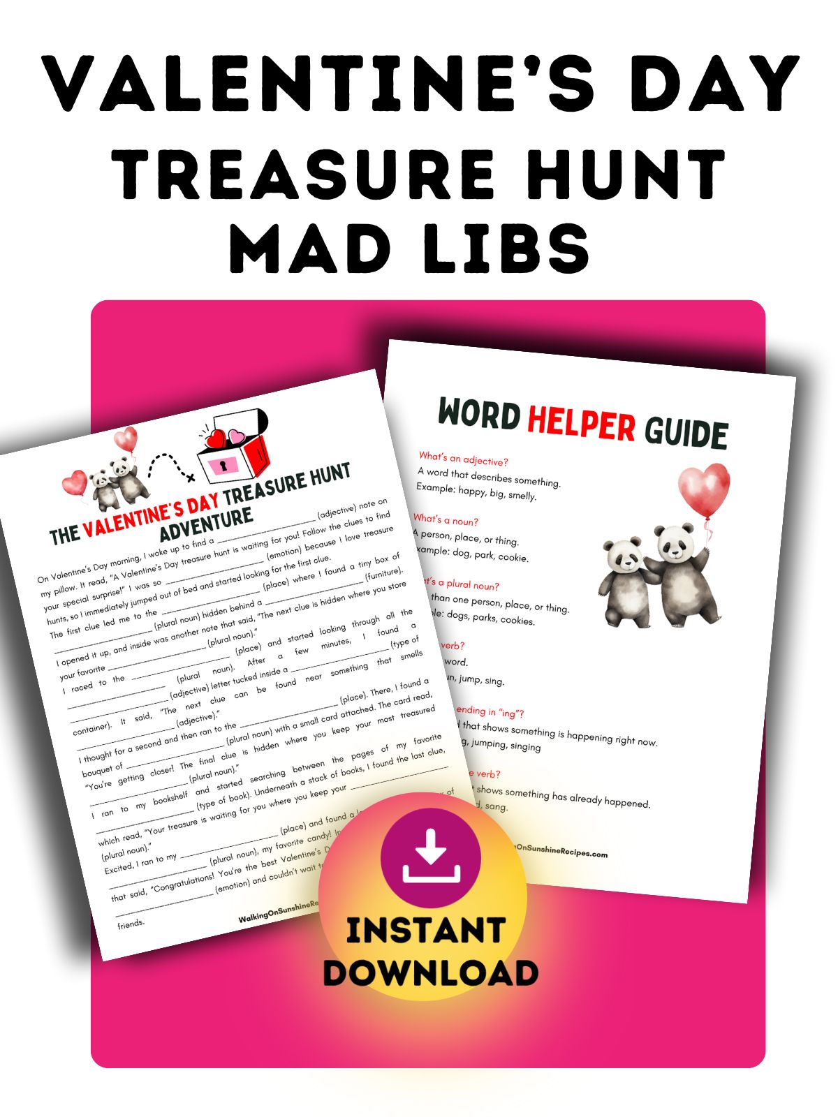 Mad Libs Valentine's Day Printable.