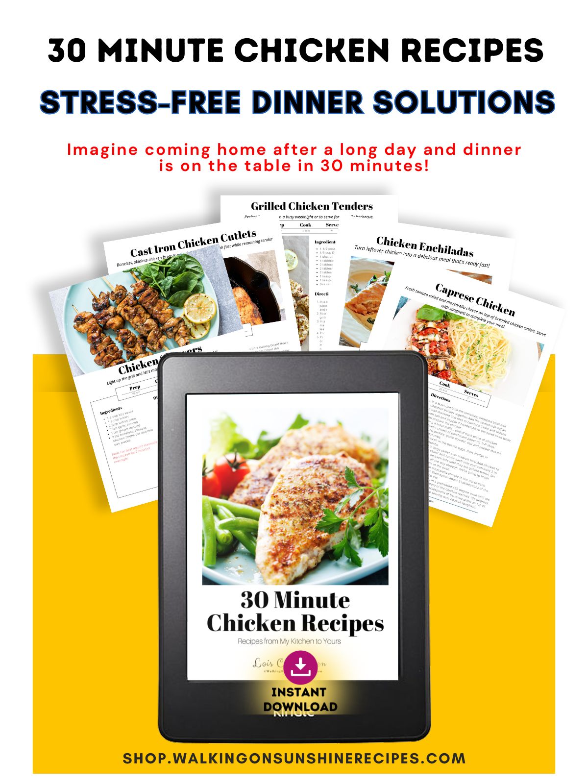 chicken recipes ebook promo.