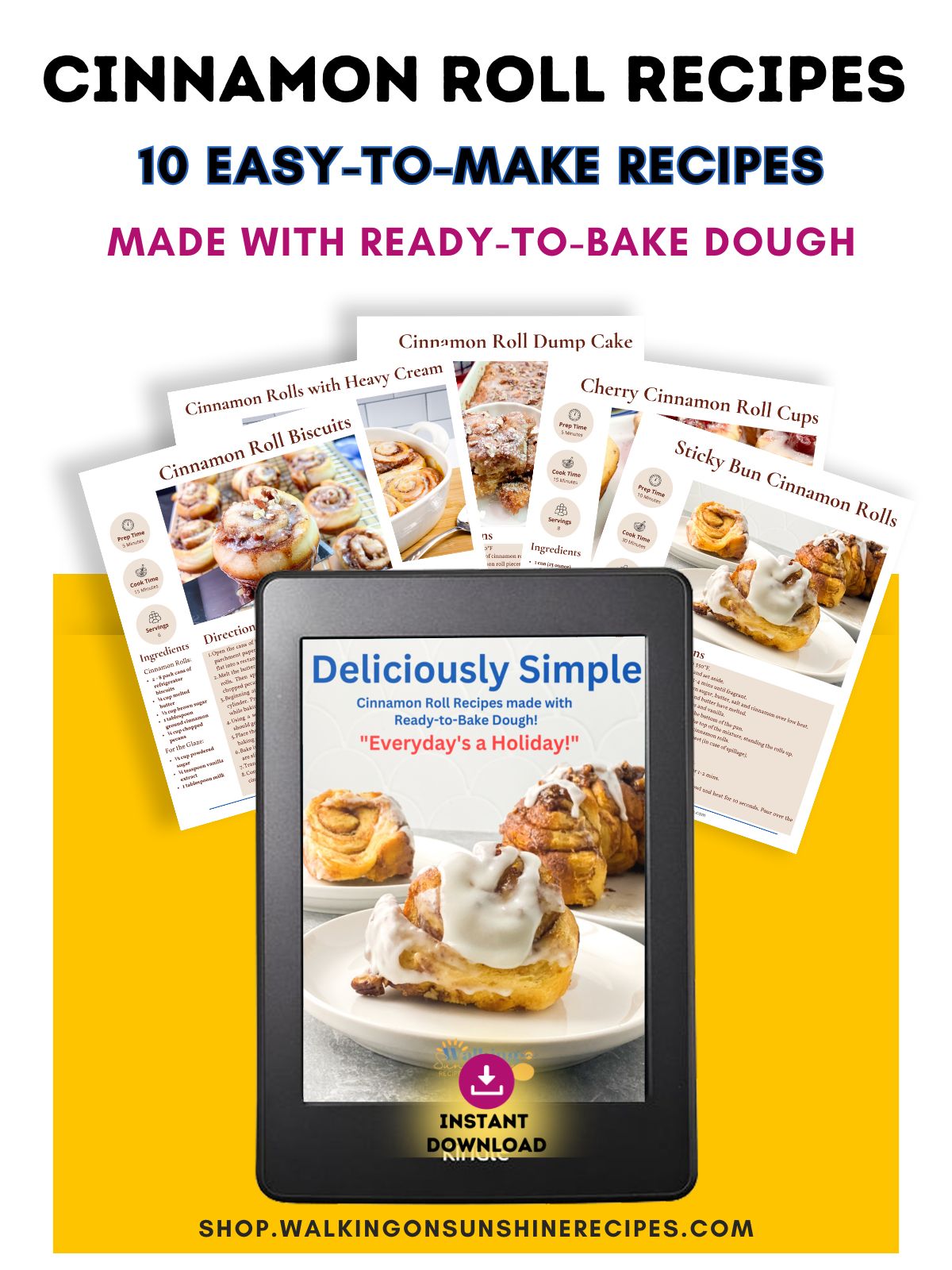 ready to bake dough cinnamon roll recipes promo.