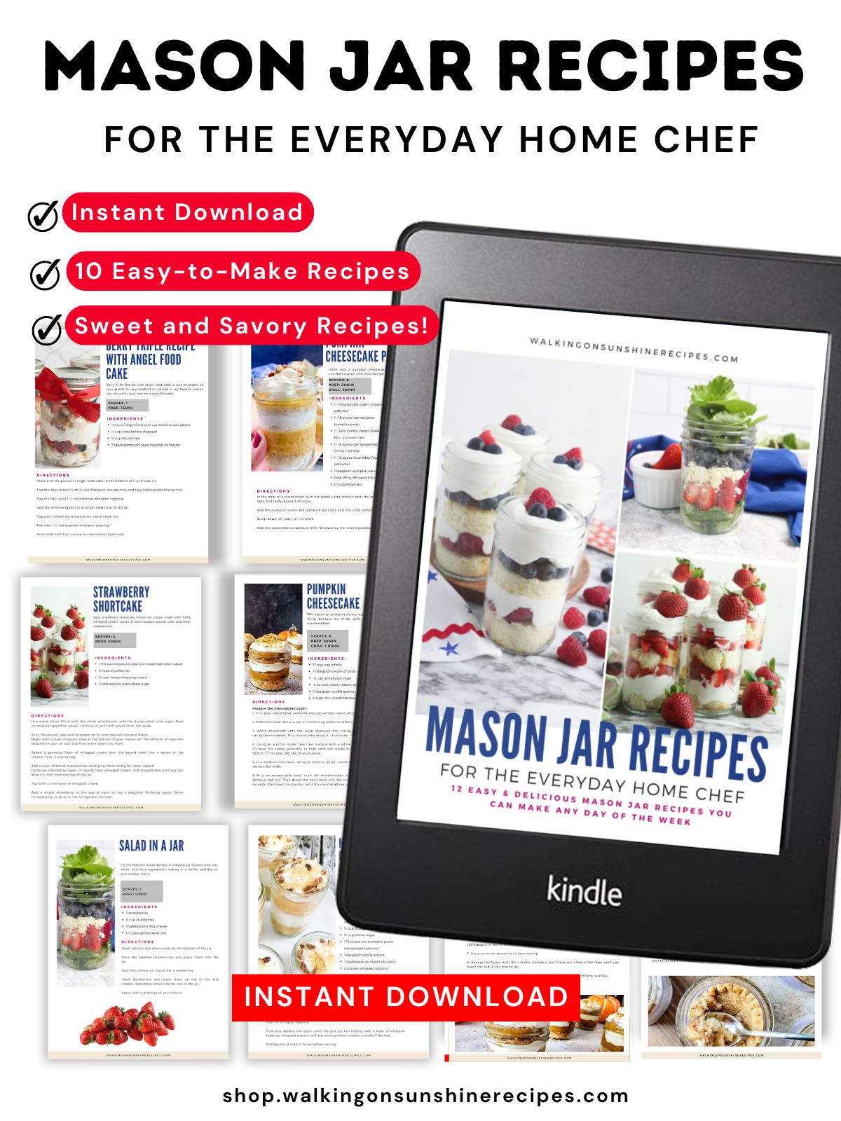 detailed promo photo for Mason Jar Recipes ebook.