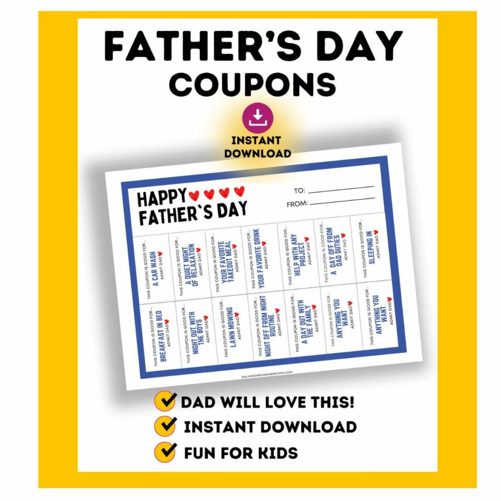 Printable Father's Day Coupons!