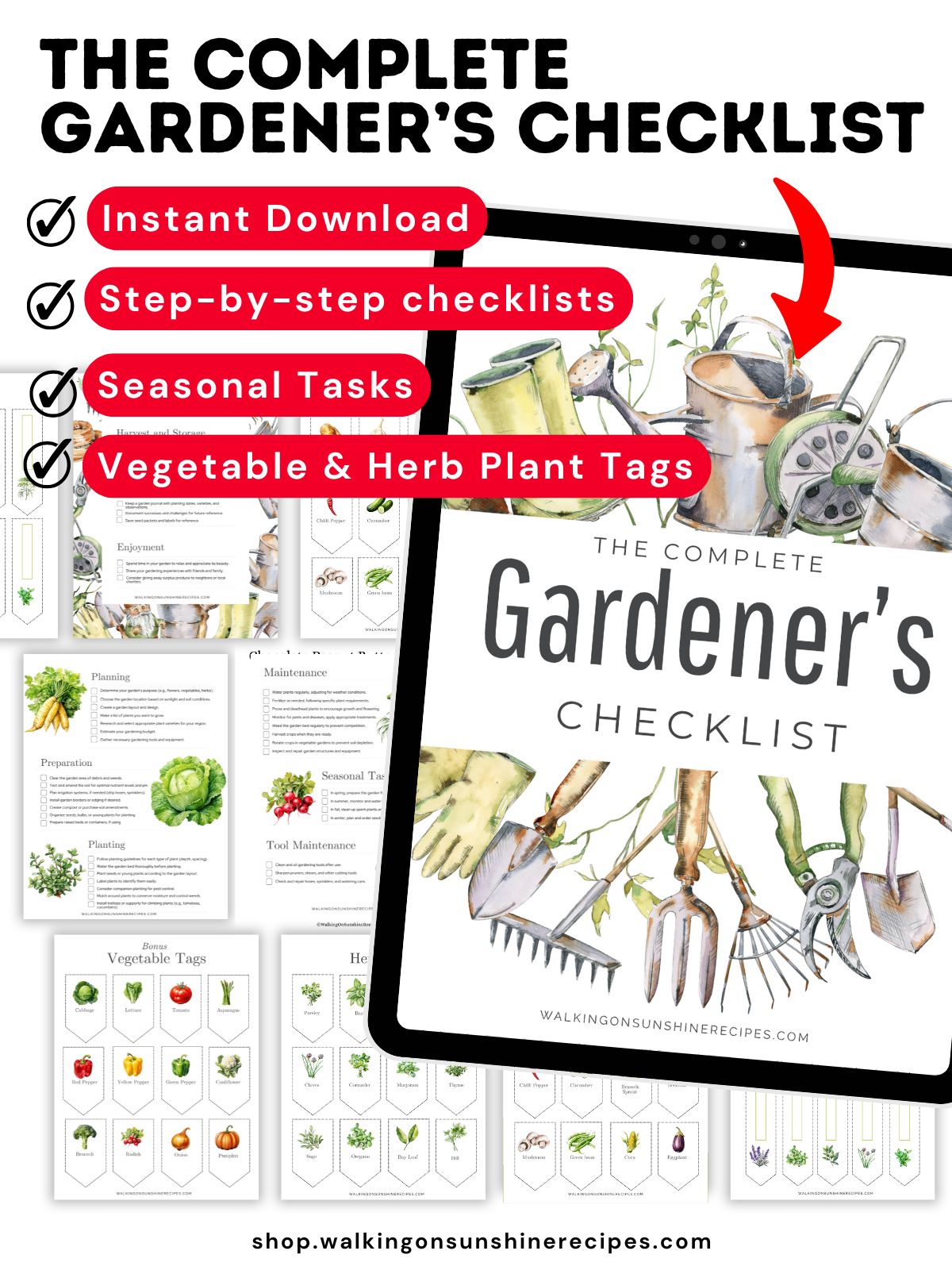 detailed promo gardening planner.