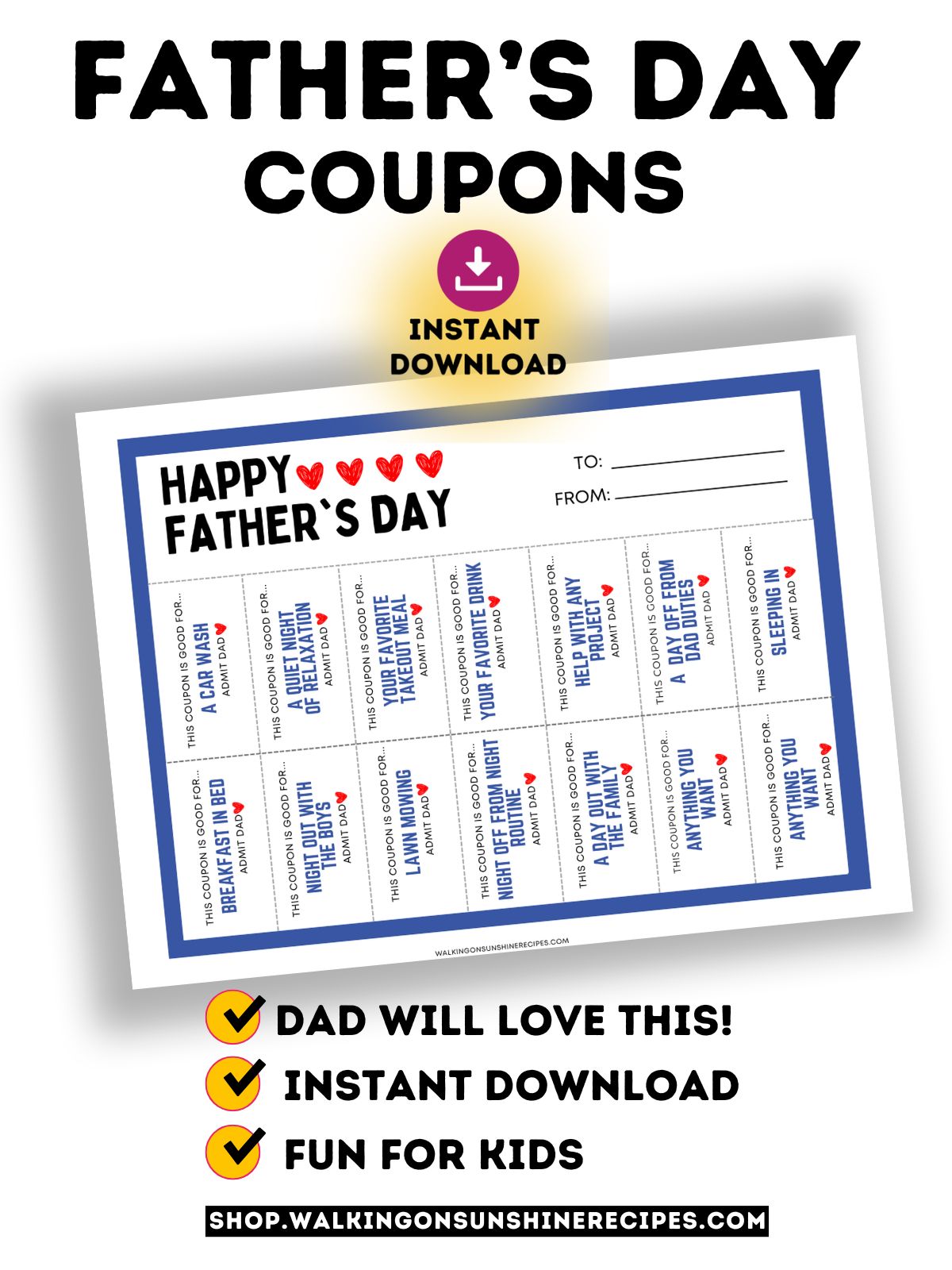 father's day coupons promo.