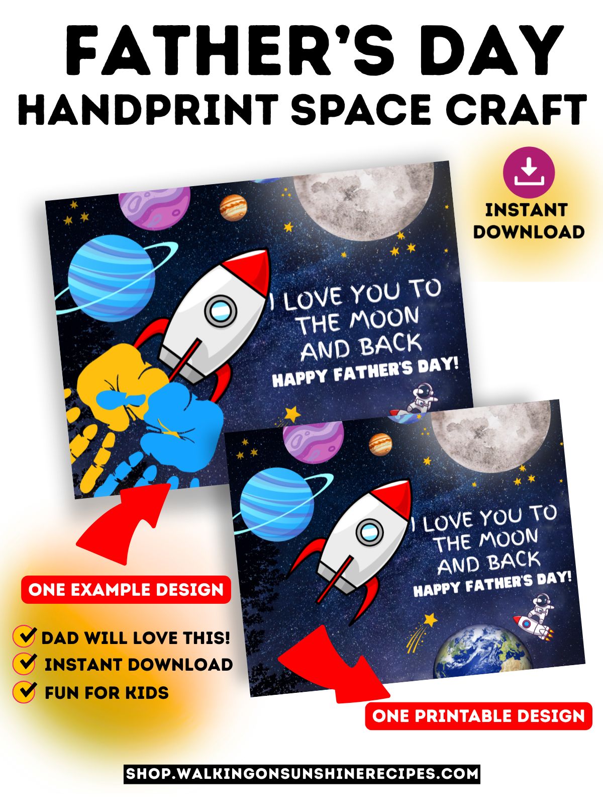 space craft handprint for dad.