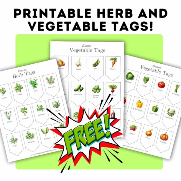 printable herb and vegetable tags free.