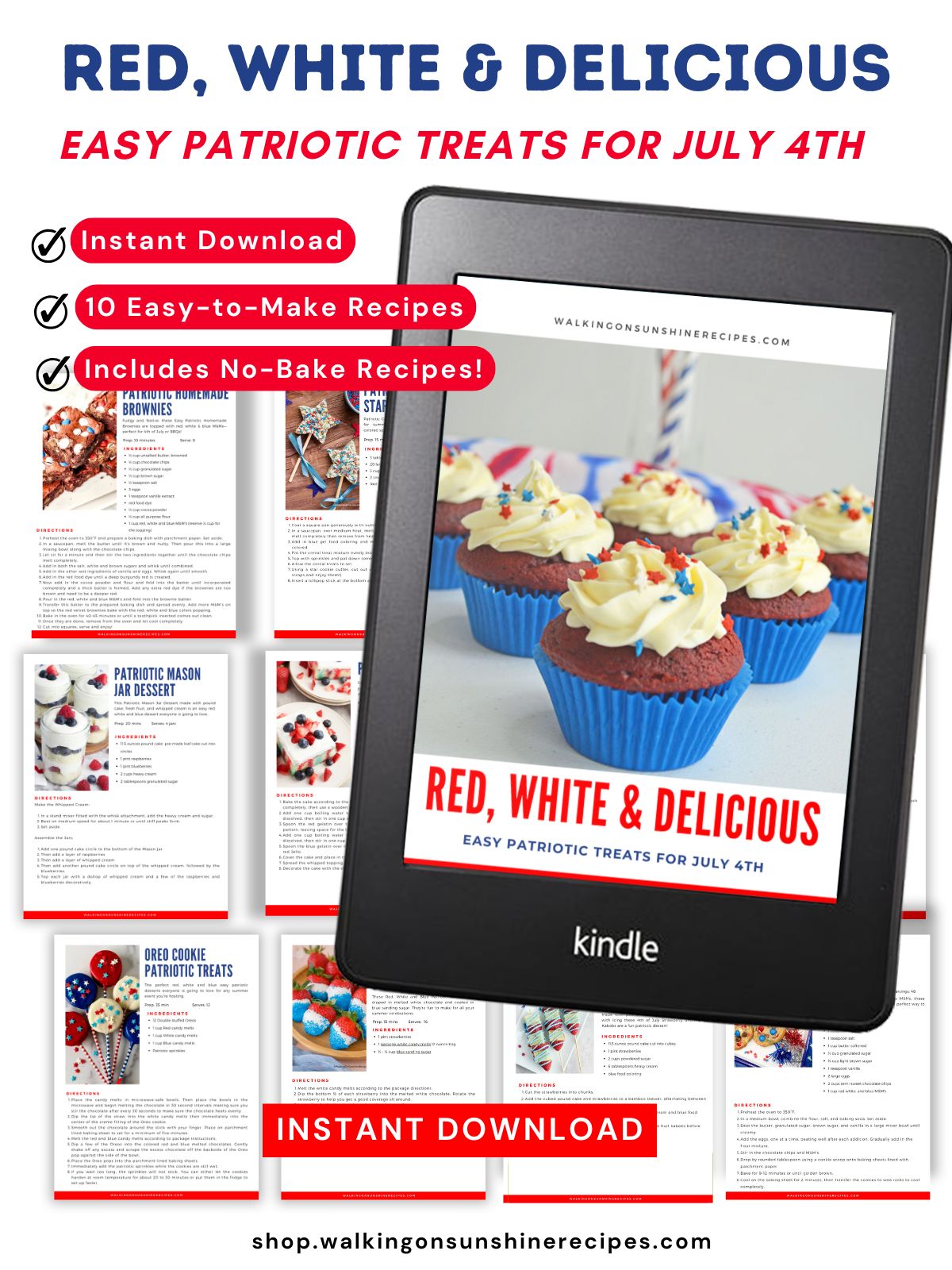promo photo for patriotic recipes ebook.