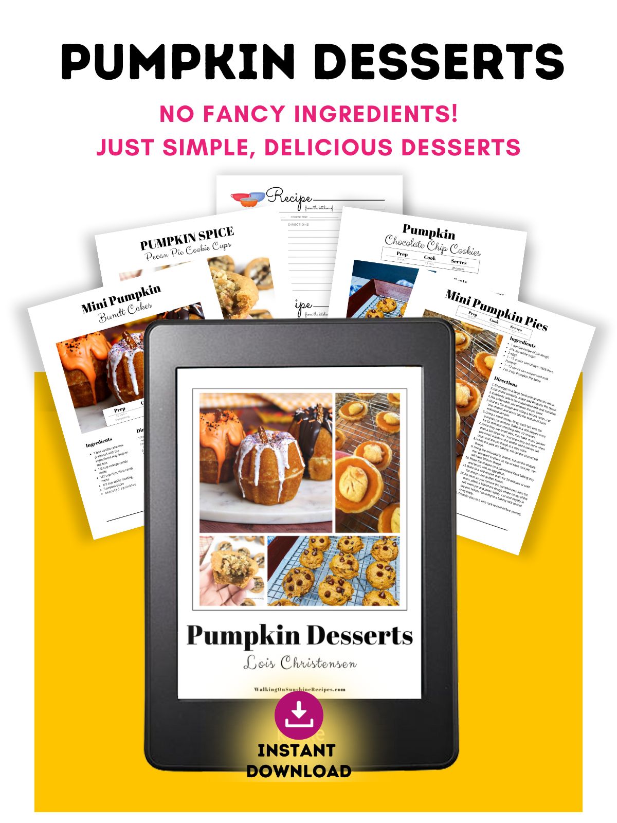 promo photo of pumpkin desserts ebook.