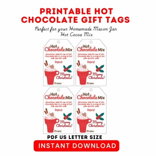 printable hot chocolate gift tags featured.