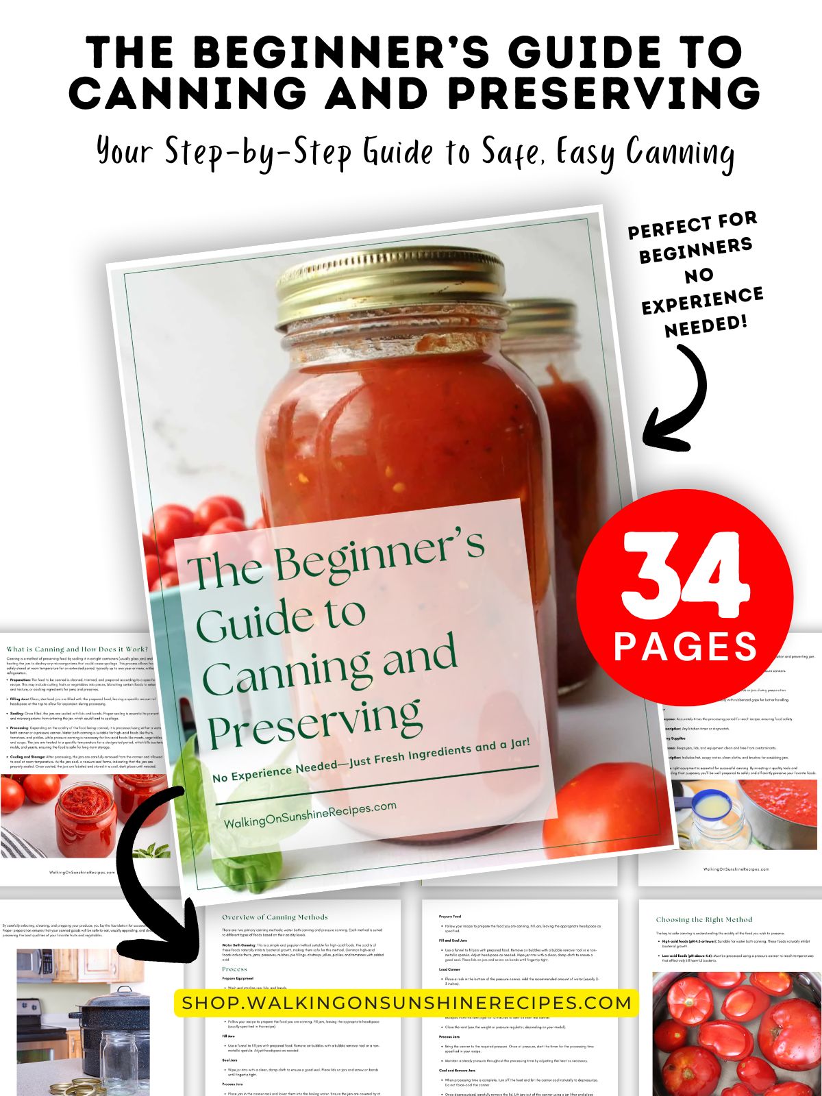 main promo photo for canning ebook.