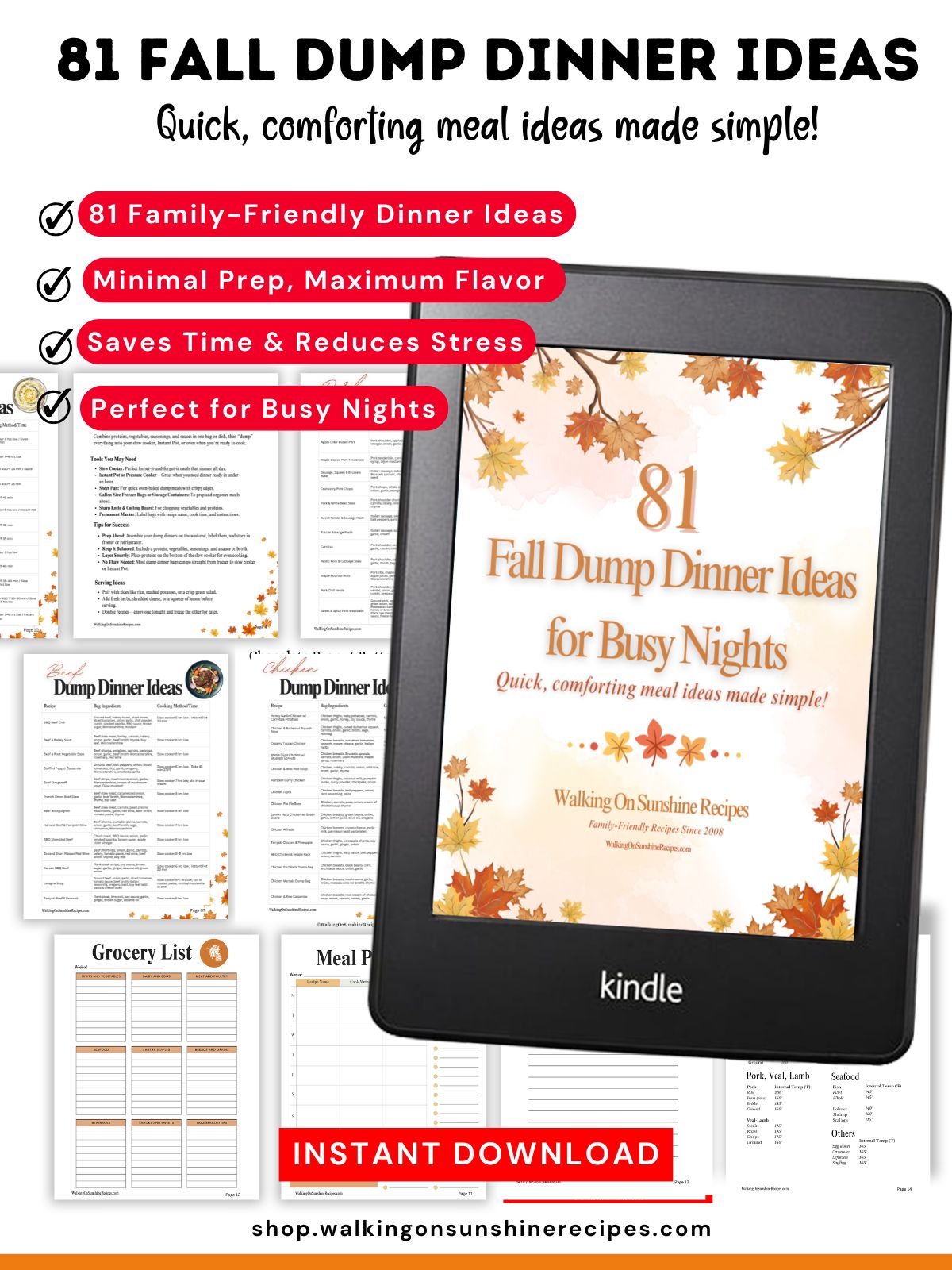 promo for 81 family friendly dinner ideas.