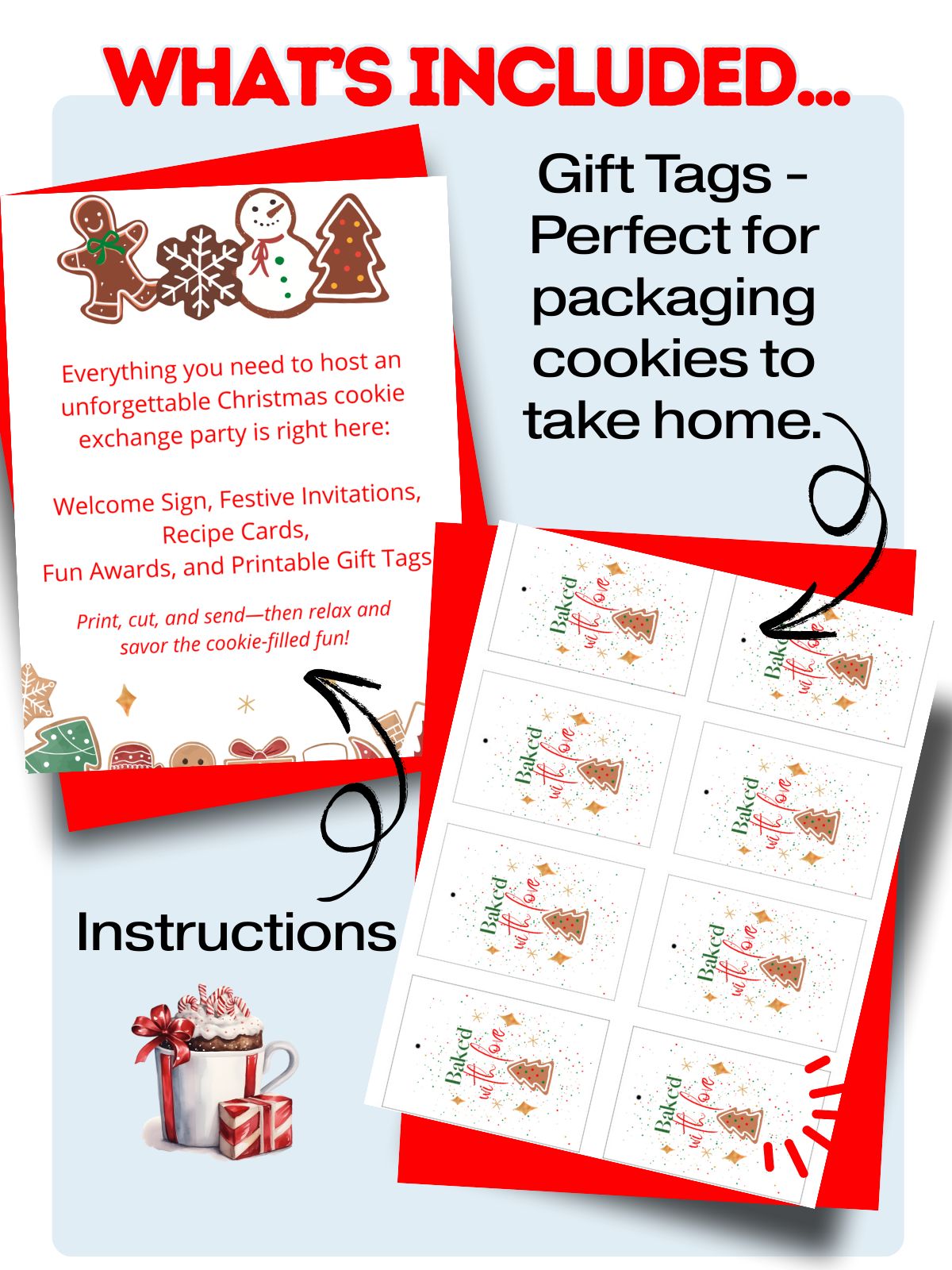 instructions and gift tags.