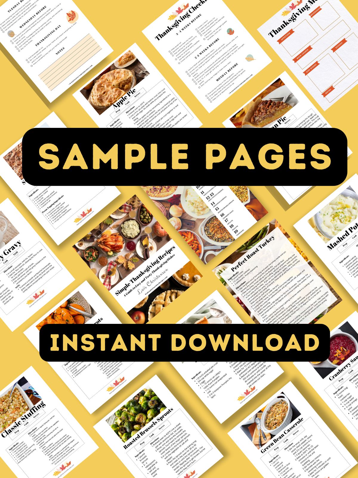 sample pages Thanksgiving Menu.