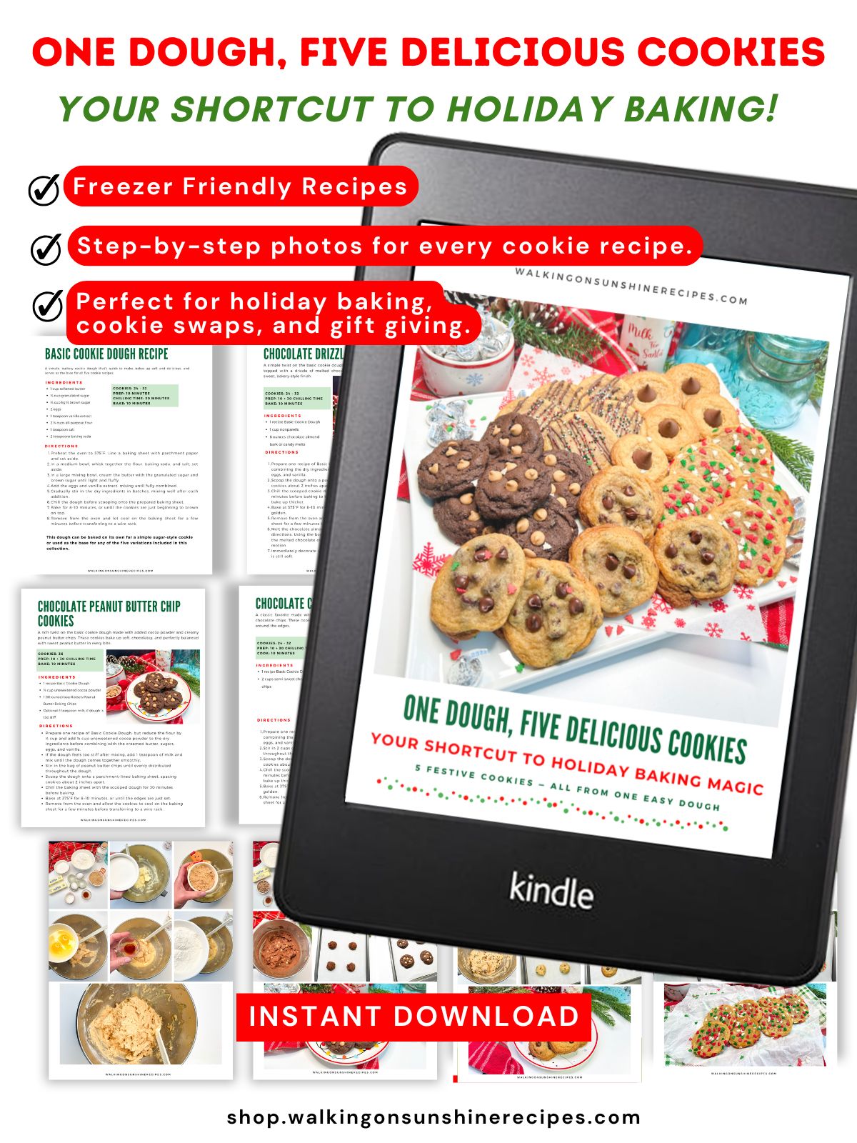 One dough christmas cookies ebook promo.