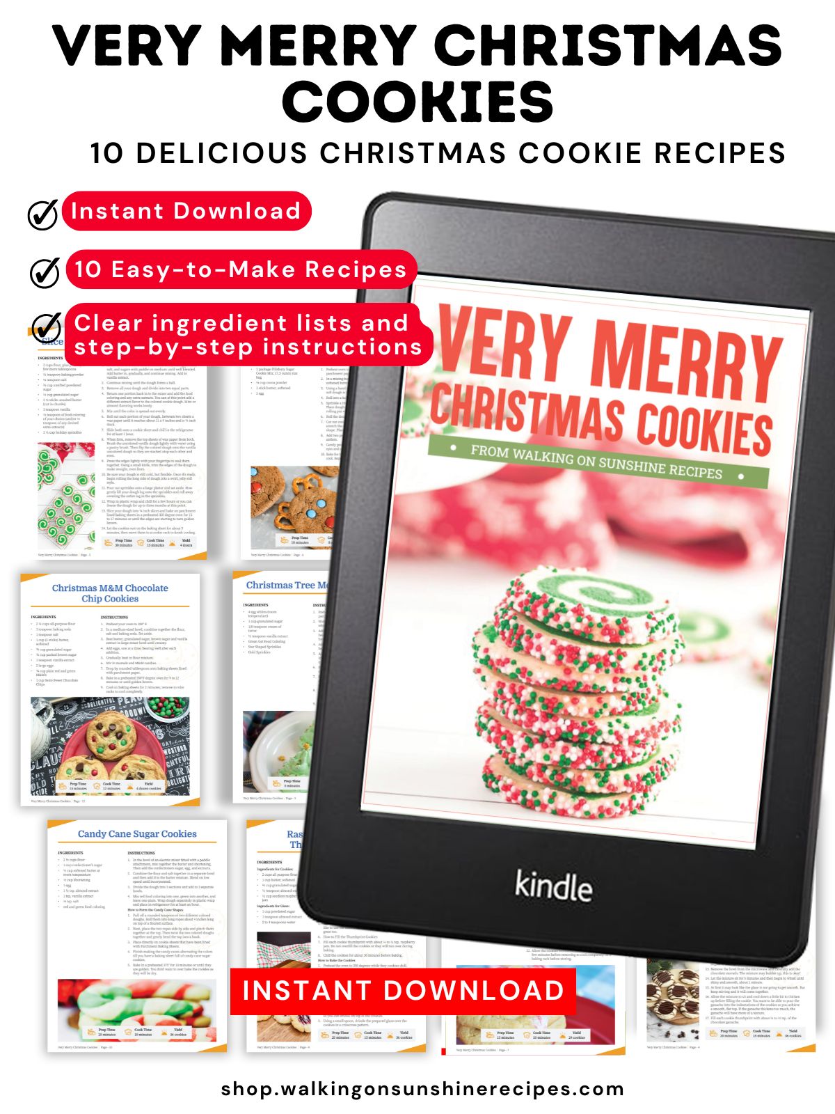 Large Kindle photo for Christmas Cookies ebook.