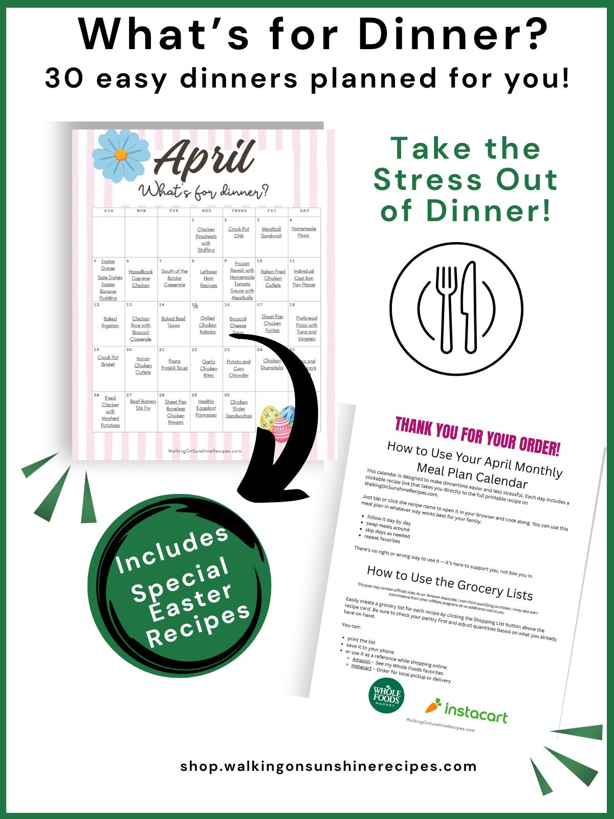 promo photo for April meal calendar.