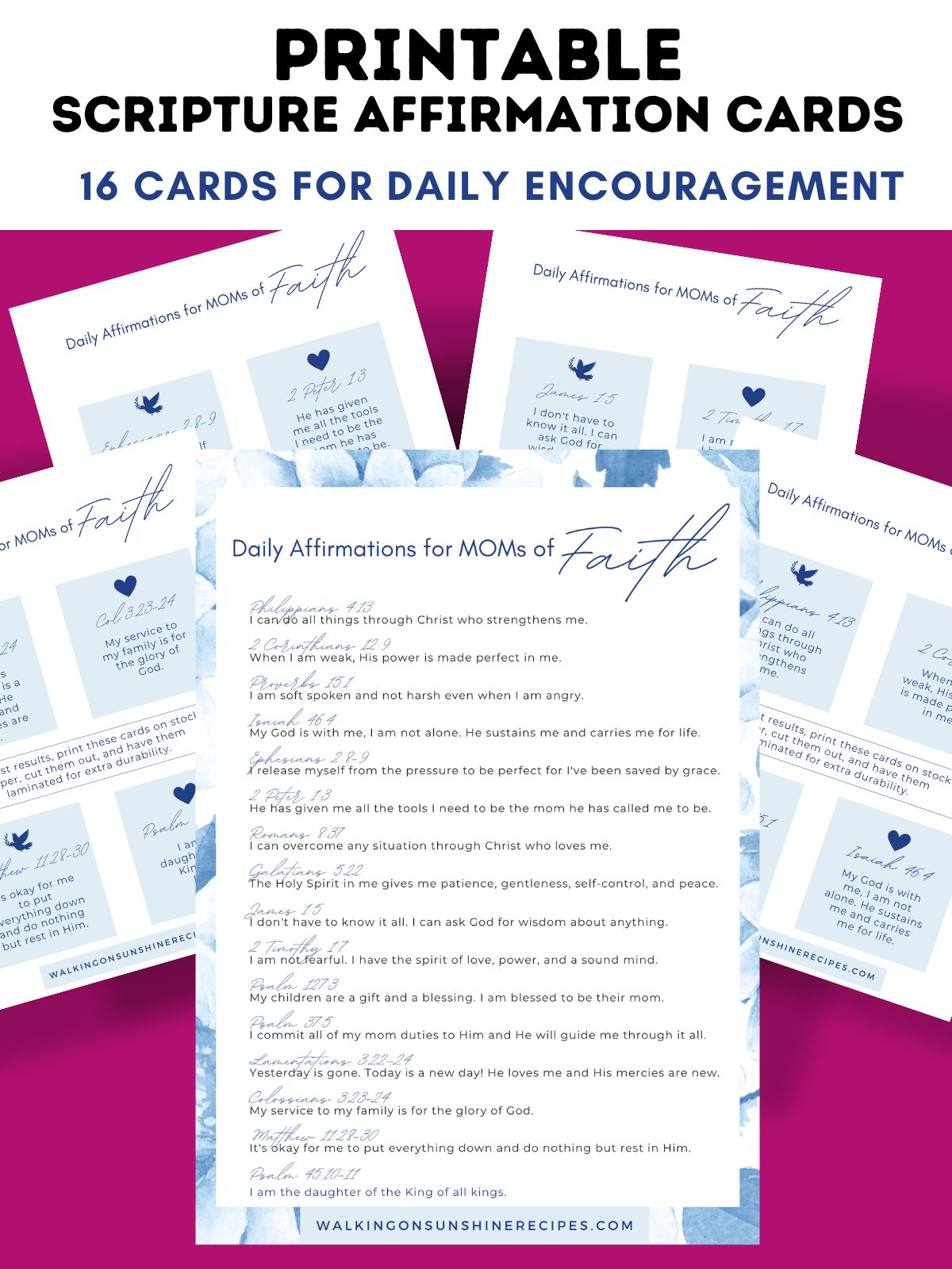 printable scripture affirmation cards for daily encouragement.